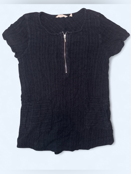 Soft Surroundings Tops - Soft Surroundings Black Zip Front Pocket Top - Size Small